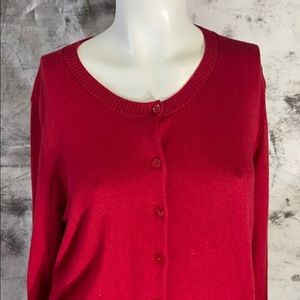 The Gap red basic button down cardi-large
